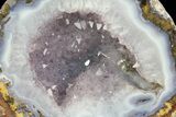 Las Choyas Coconut Geode with Amethyst & Calcite - Mexico #180576-5